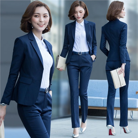 女深蓝定做西服