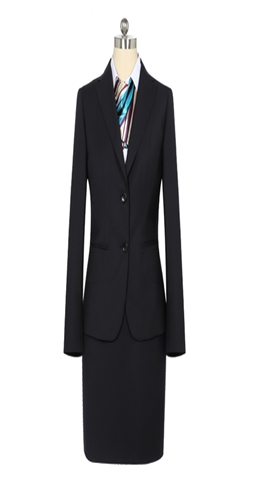 服装厂家女士春秋时尚韩版修身西装 仿毛两粒扣OL职业西服套装定制商务白领制服定做