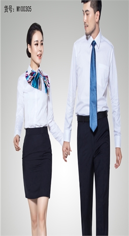 服装厂家定制男女士白衬衫长袖工作服定做商务修身服装条纹青年职业装衬衣
