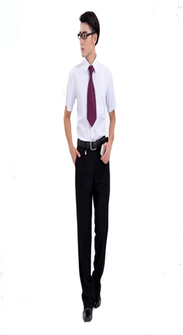 定制短袖男式商务办公工作服白领制服 武汉服装厂定做公司职业套装