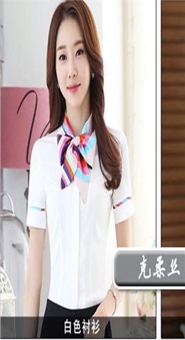 定制白领制服 职业装女装套裙 短袖衬衫夏 新款女士正装 女士衬衣套装