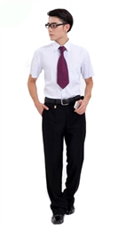 定制短袖男式商务办公工作服白领制服 武汉服装厂定做公司职业套装